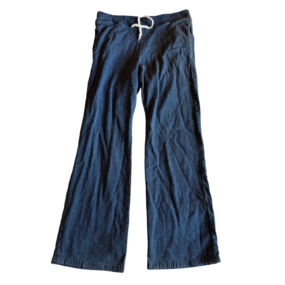 Imogene and Willie The Lounge Pant Indigo Blue Cotton Stretch Wide Leg Medium